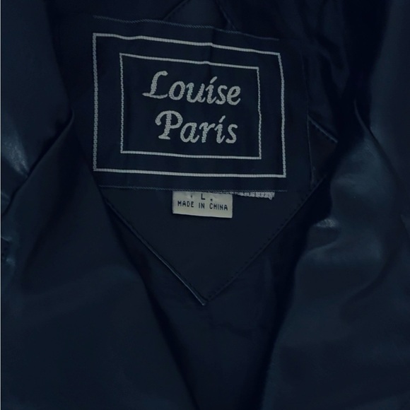 90s Y2K Style Black Faux Leather Peacoat Blazer Jacket, Women’s Large - Picture 2 of 3